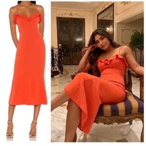 LIKELY Orange Midi Dress